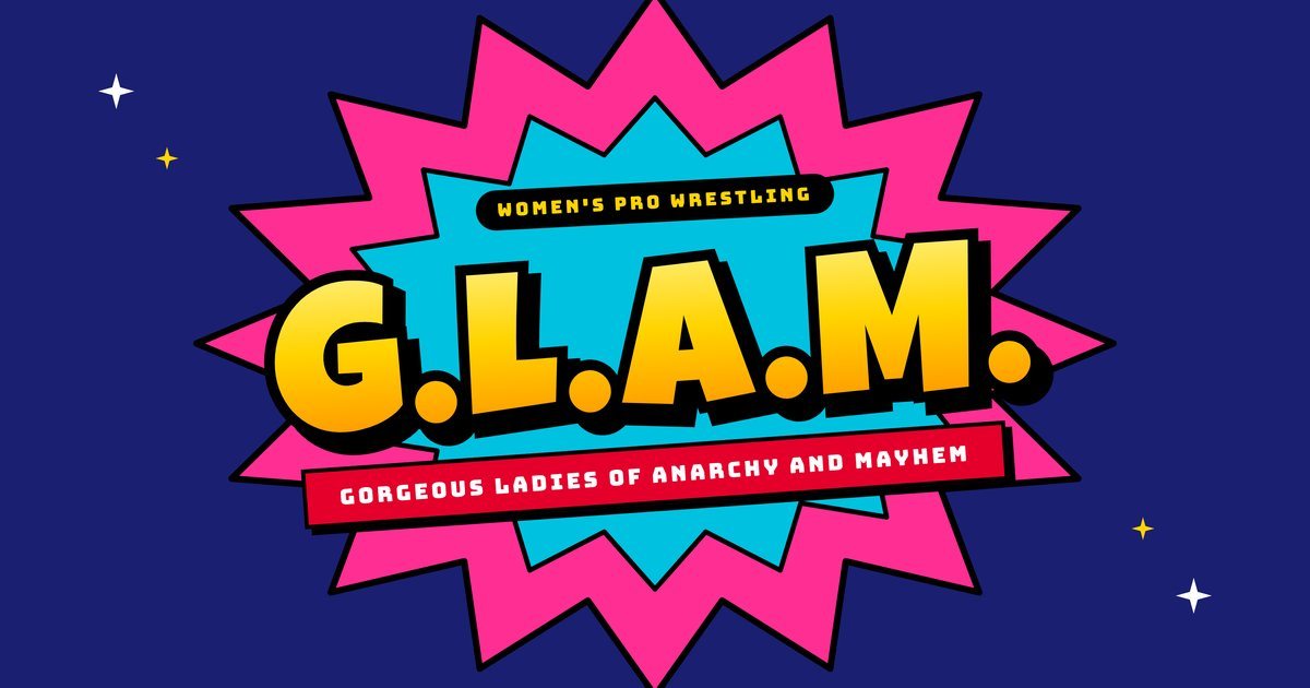 G.L.A.M. logo: Gorgeous Ladies of Anarchy and Mayhem, women's pro wrestling